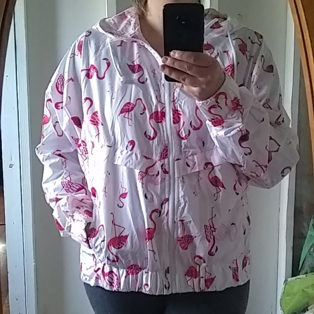 Unionbay  flamingo print windbreaker xl